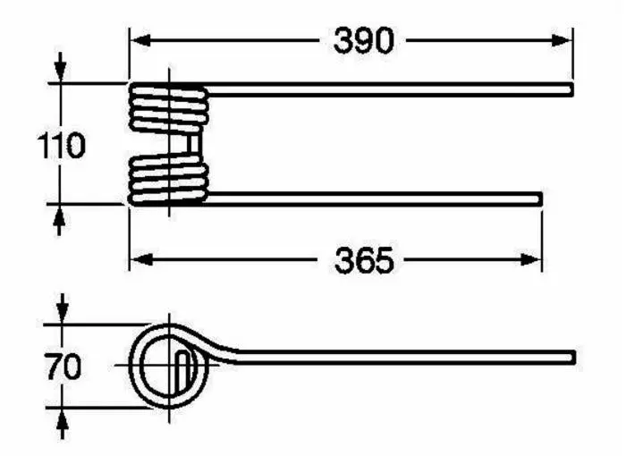 Kuhn 58740600 Hay Tedder Tine (Left-Hand/Ccw) 1