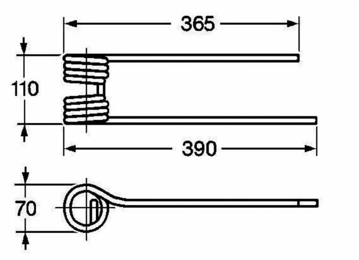 New Holland 86611692 Hay Tedder Tine (Right-Hand/Cw) 1