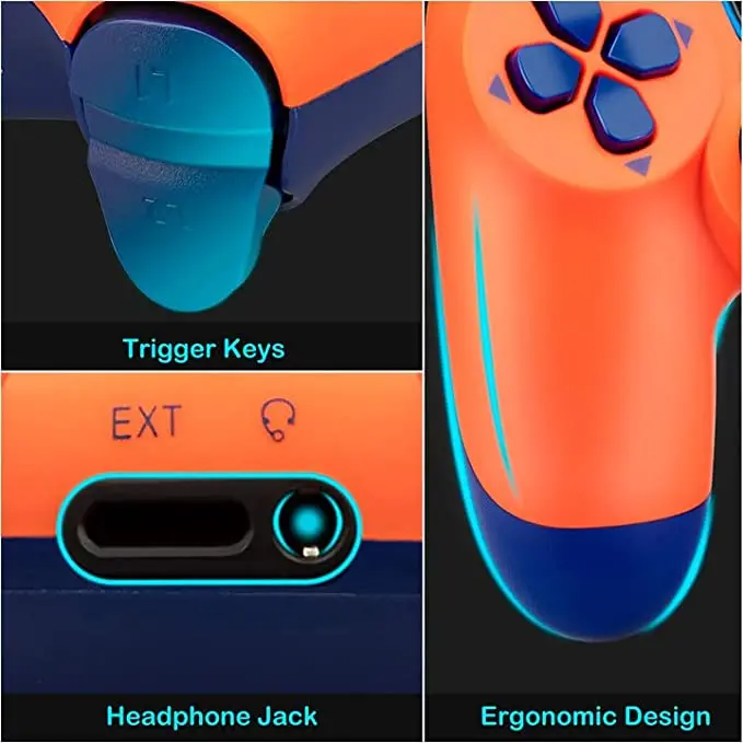 Comando Compativel Wiv77 Laranja E Azul Compatível Ps4 Novo 2