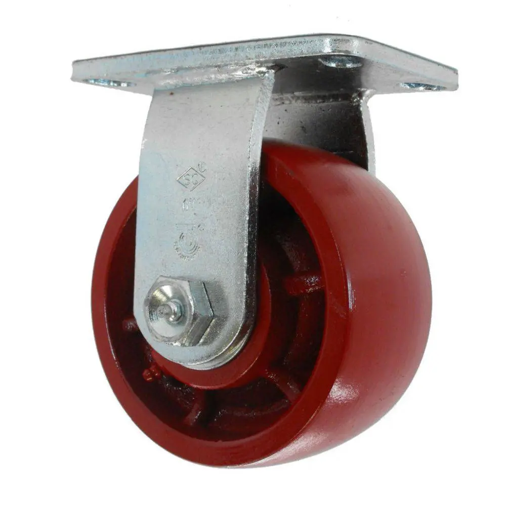 6" X 3" Energy Saver Heavy Duty Ductile Steel Rigid Caster,2400# Cap 1