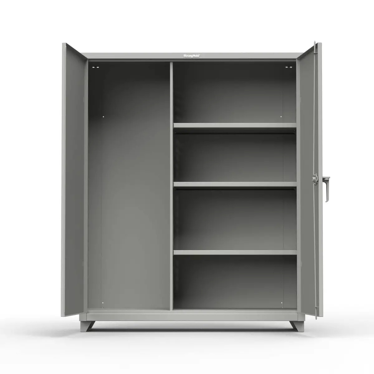 Extra Heavy Duty 14 Ga Janitorial Cabinet With 3 Shelves - 60 In. W X 24 In. D X 75 In. H 1