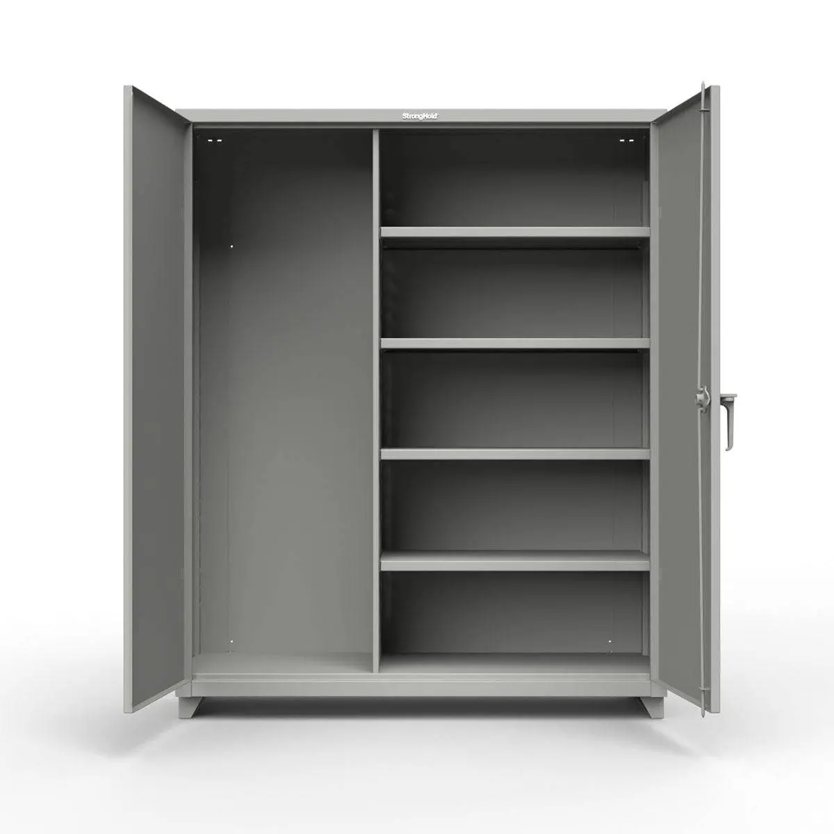 Extra Heavy Duty 14 Ga Janitorial Cabinet With 4 Shelves - 60 In. W X 24 In. D X 75 In. H 1