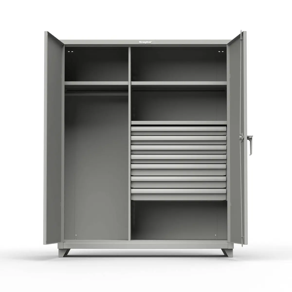 Extreme Duty 12 Ga Uniform Cabinet With 4 Drawers, 4 Shelves - 60 In. W X 24 In. D X 78 In. H 1