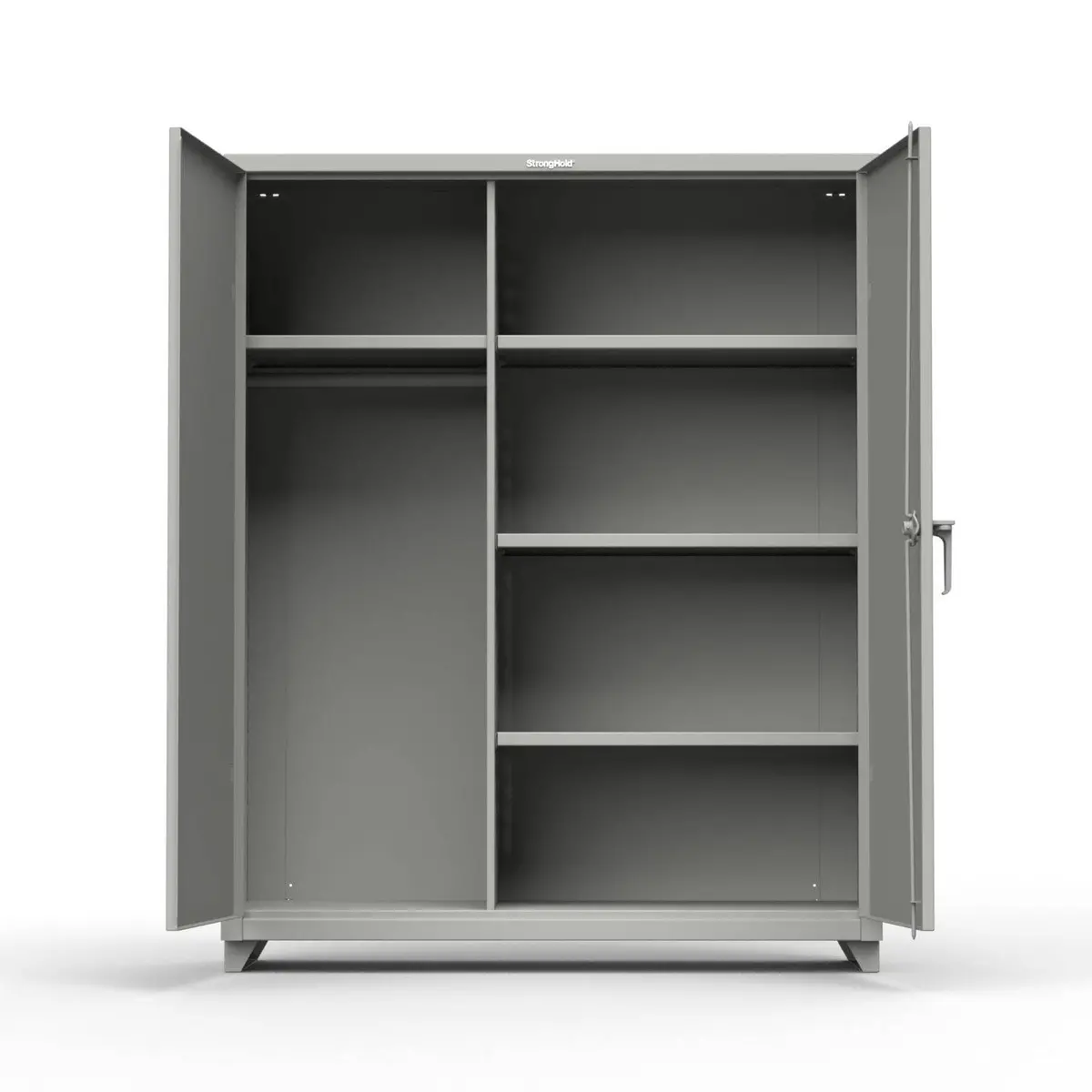 Extra Heavy Duty 14 Ga Uniform Cabinet With 4 Shelves - 60 In. W X 24 In. D X 75 In. H 1