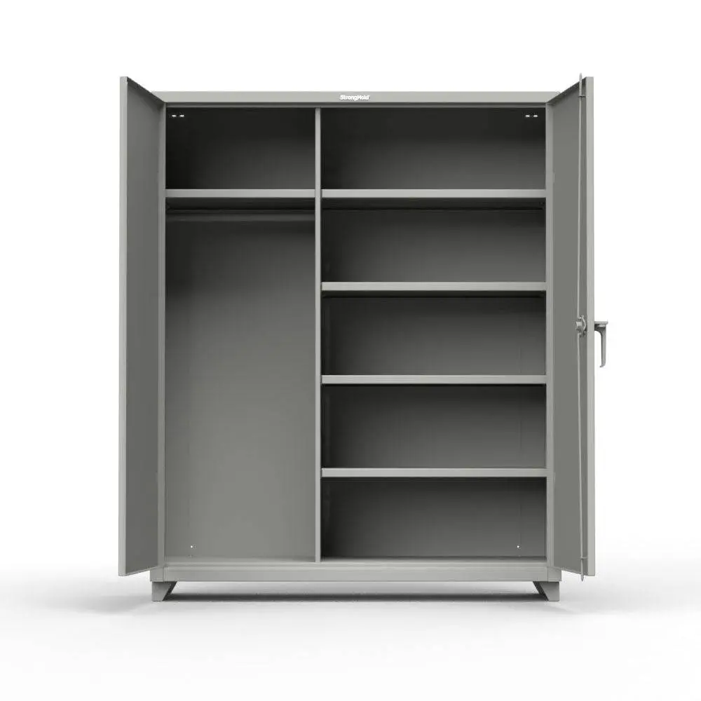 Extra Heavy Duty 14 Ga Uniform Cabinet With 5 Shelves - 60 In. W X 24 In. D X 75 In. H 1