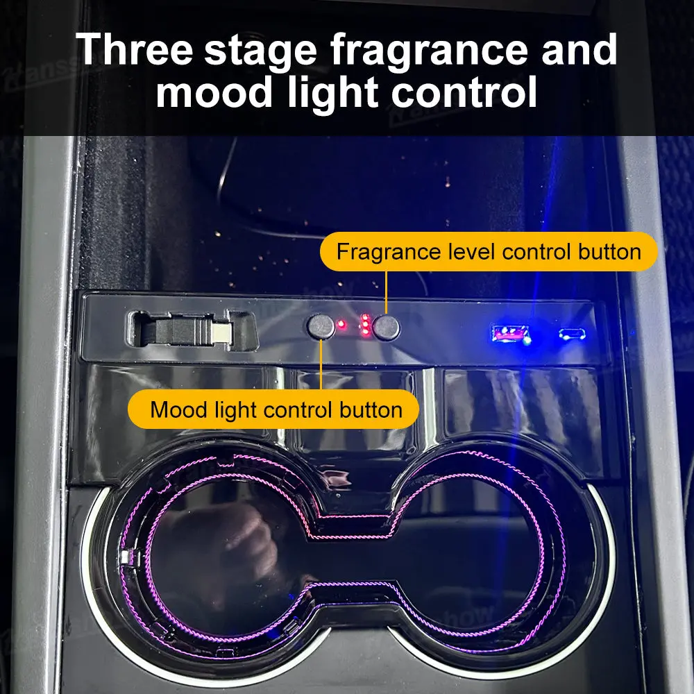 Model Y Juniper/3 Highland Center Console Cup Holder With Ambient Light &... 2