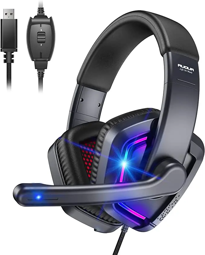 Auscultador Headset Gaming Auoua - Preto 1