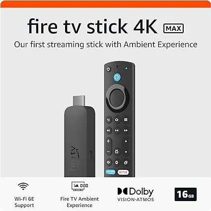 Fire Tv Stick 4K Max Streaming Device Suport Wi-Fi 6E 16Gb -Novo 1