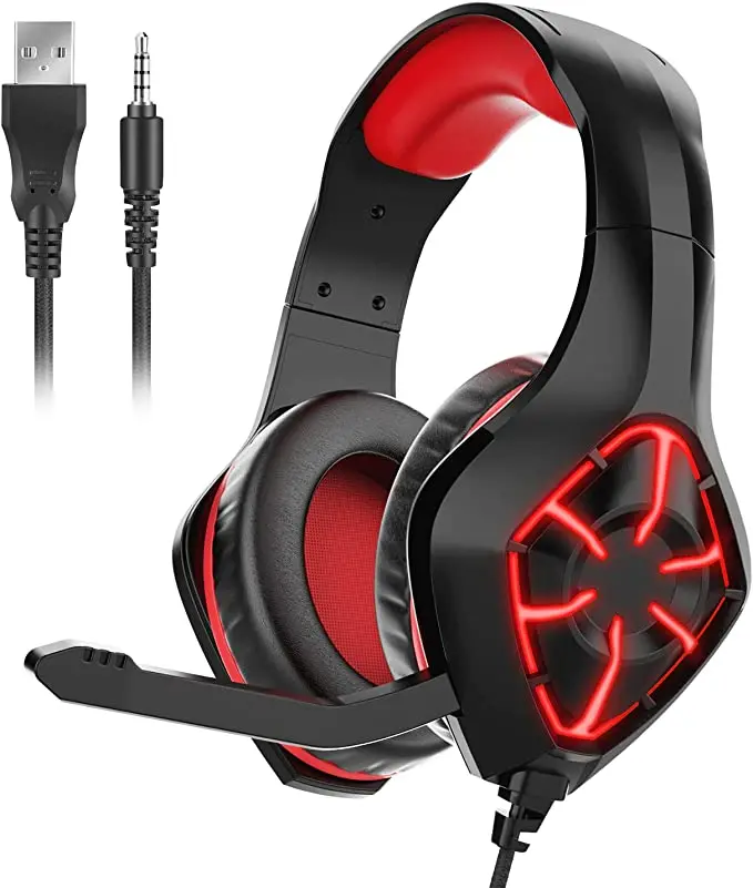 Auscultador Headset Gaming Gs-1000 Vermelho 1