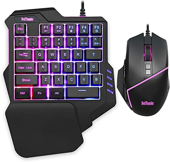 Mini Teclado + Mouse Gamer  -  Red Thunder - Novo 1