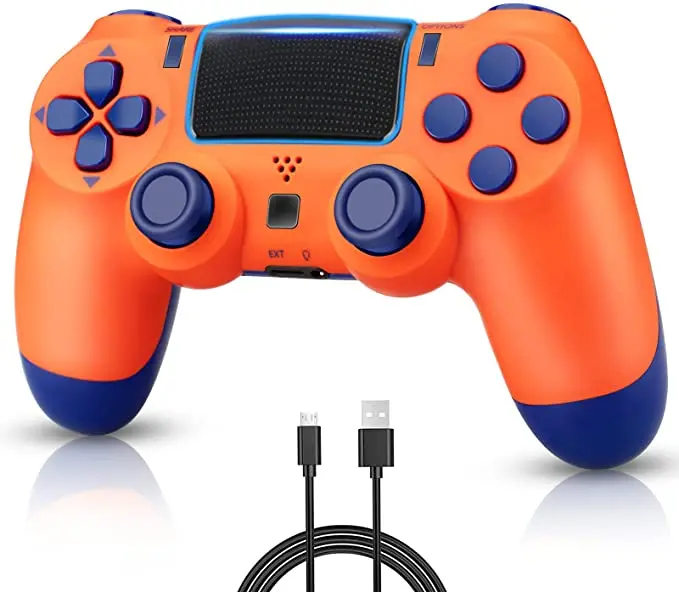 Comando Compativel Wiv77 Laranja E Azul Compatível Ps4 Novo 1