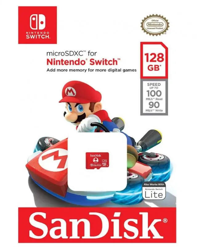 Cartão Memória Sandisk 128Gb Micro Sdxc Cogumelo Super Mario Nintendo Switch 1