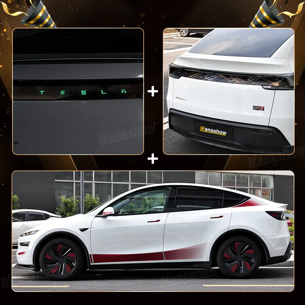 Model Y Juniper Exterior Vinyl Wrap Kit Fluorescent Vinyl Decal T-E-S-L-A... 1