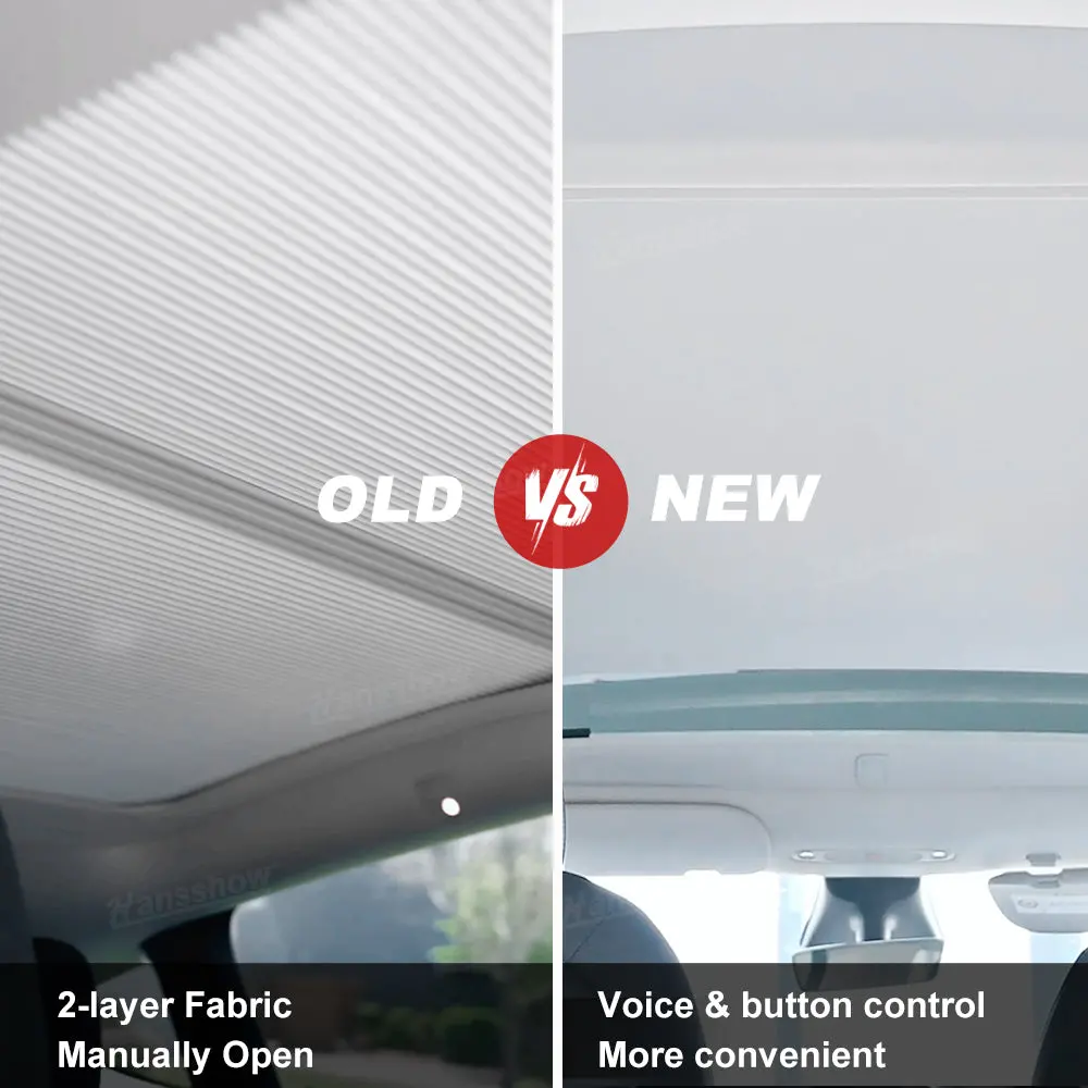 Electric Powered Sunshade Voice Control Retractable Glass Sunroof 2