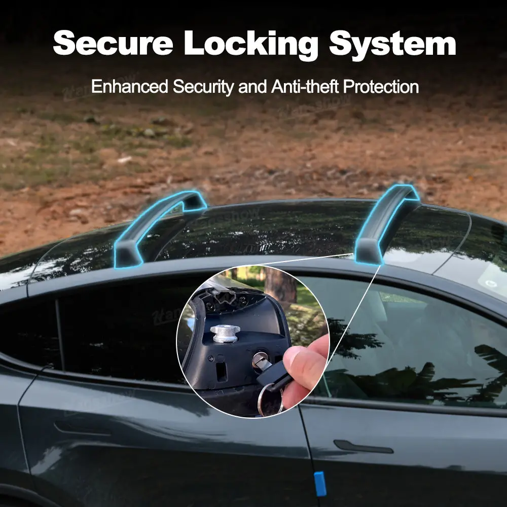Model Y Juniper Roof Rack Crossbars For Tesla Camping Rooftop Luggage Cargo... 2