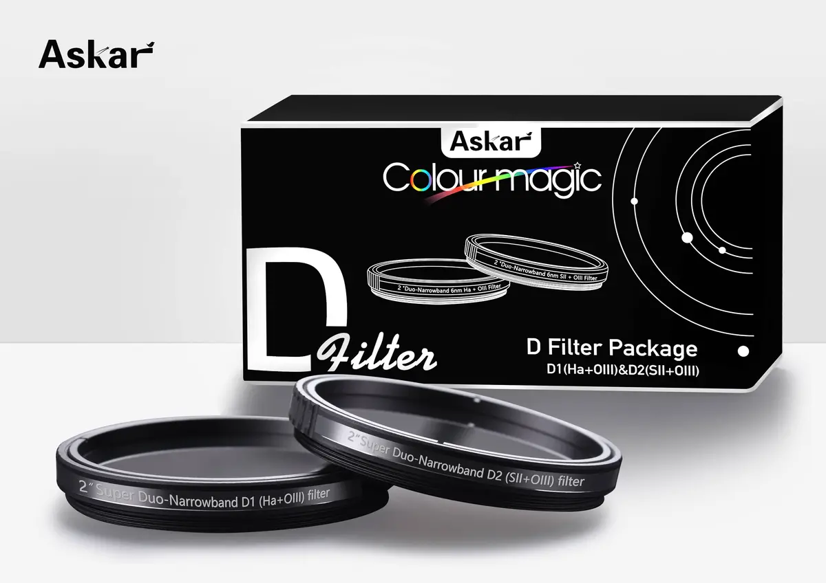 Askar Color Magic Super Duo-Narrowband D1 (H-A/O-Iii) And D2 (S-Ii/O-Iii) Filter Set - 2" Mounted 1