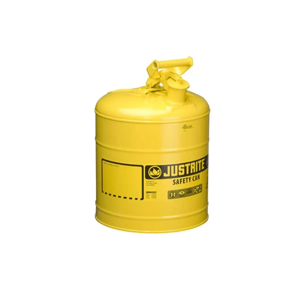 Type 1 Steel Safety Can, 5 Gal, S/S Flame Arrest, Self-Close Lid 1