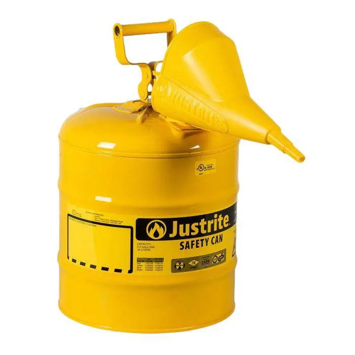 Type I Steel Safety Can, 5 Gal, S/S Flame Arrest, Self-Close Lid 1