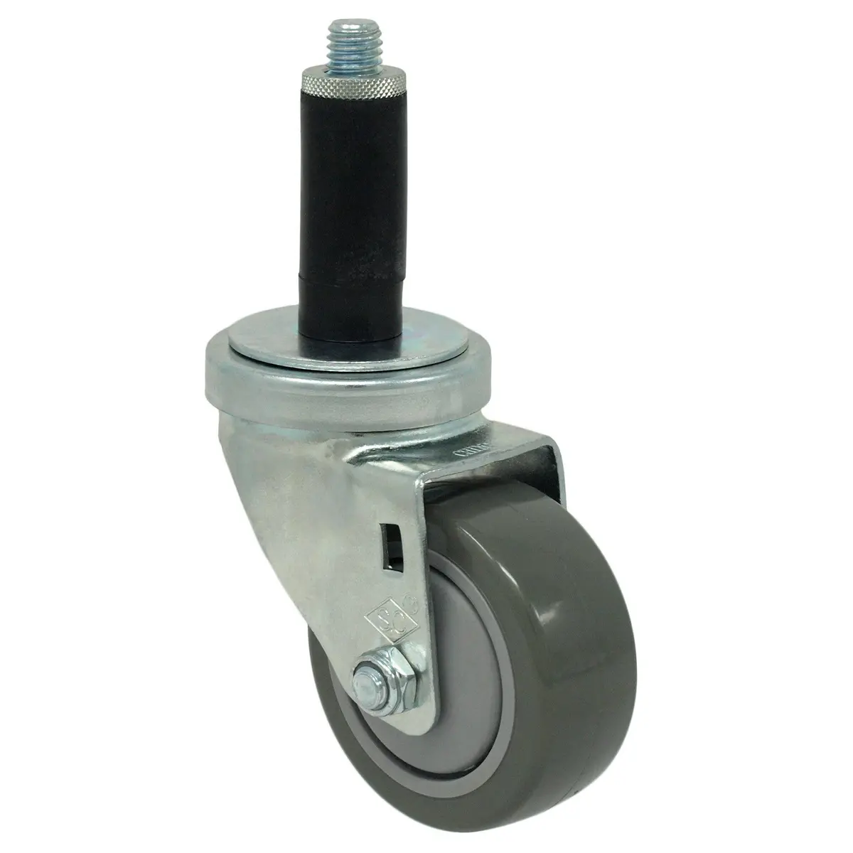 3" X 1-1/4" Poly-Pro Threaded Swivel Stem Caster, Exp. Adapter - 300 Lb Capacity 1