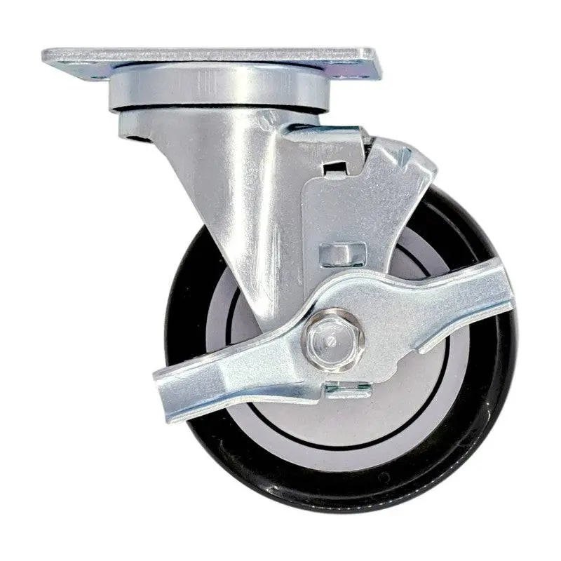 4" X 1-1/4" Poly-Pro Wheel Swivel Caster W/ Brake - 300 Lbs. Capacity 1