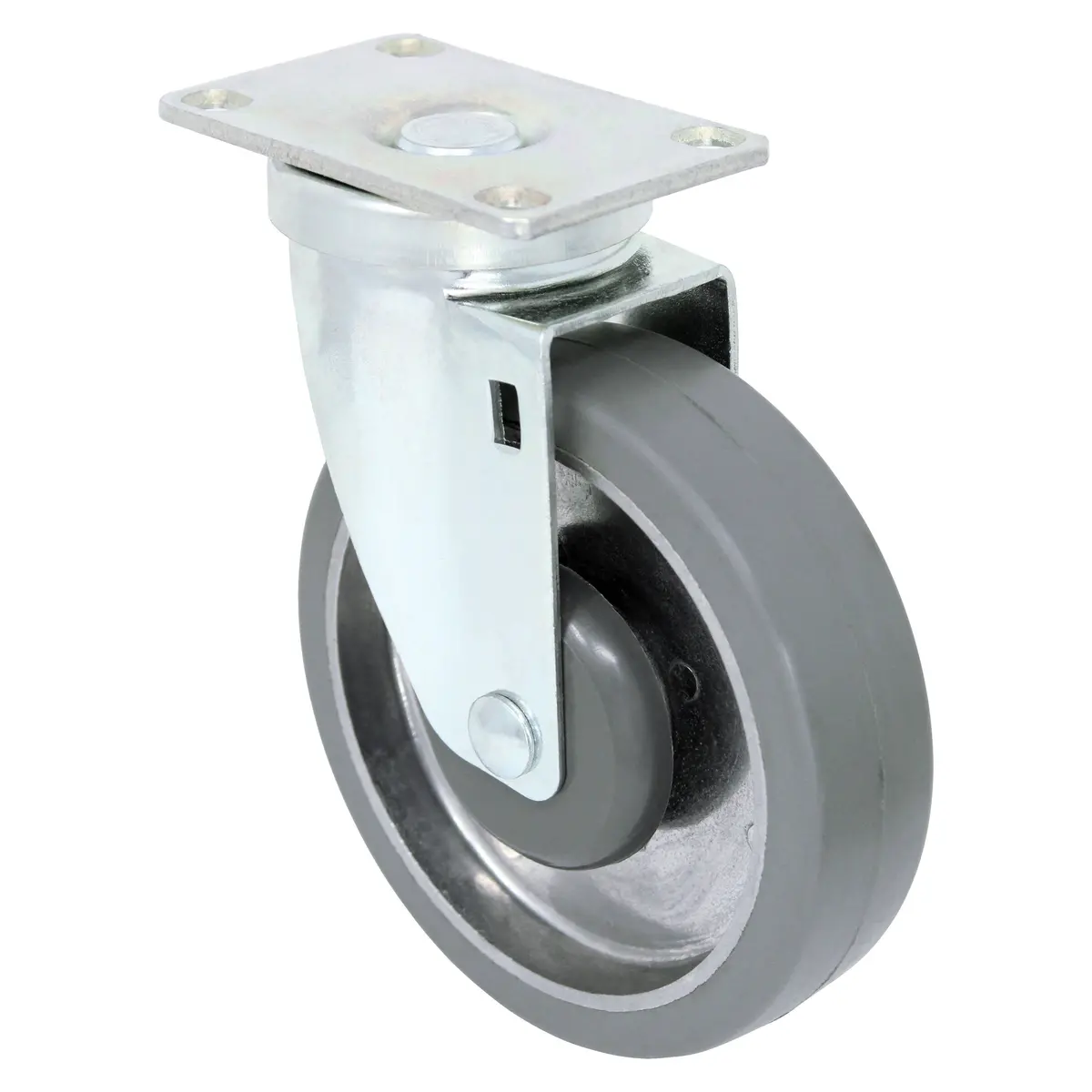 5" X 1-1/4" Mold-On Rubber Aluminum Wheel Swivel Caster - 325 Lbs. Capacity 1