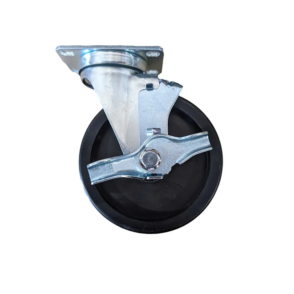 5" X 1-1/4" Polyolefin Wheel Swivel Caster W/Top Lock Brake - 200 Lbs. Capacity 1