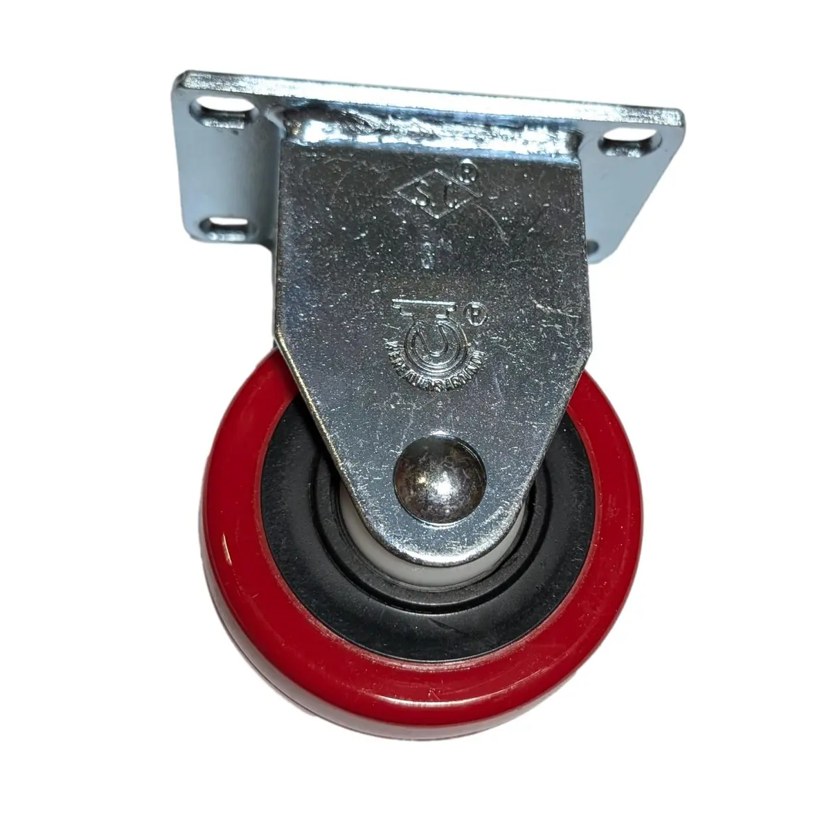 3" X 1-1/4" Poly Pro Wheel (Red) Rigid Caster - 300 Lbs. Capacity 1