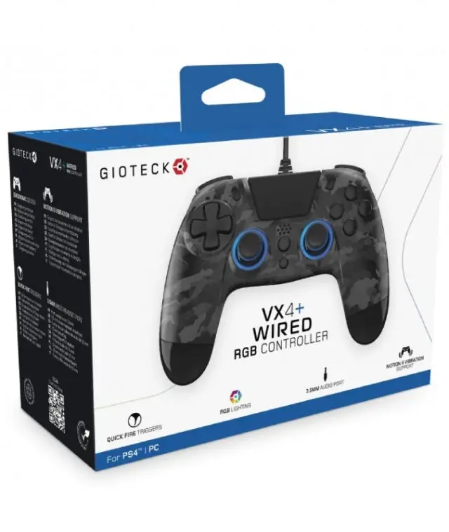 Comando Gioteck Vx4 Camuflado Com Fios Ps4 | Pc 1