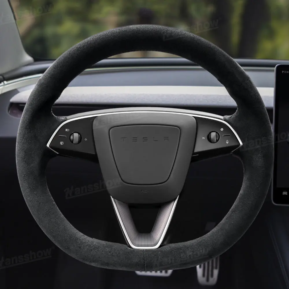 Model Y Juniper/3 Highland Premium Alcantara Custom Fit Steering Wheel Cover 1