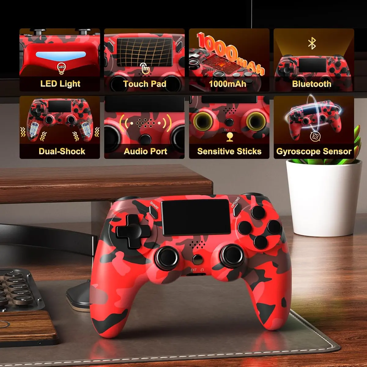 Comando Compativel Tematico Camuflado Ps4 2