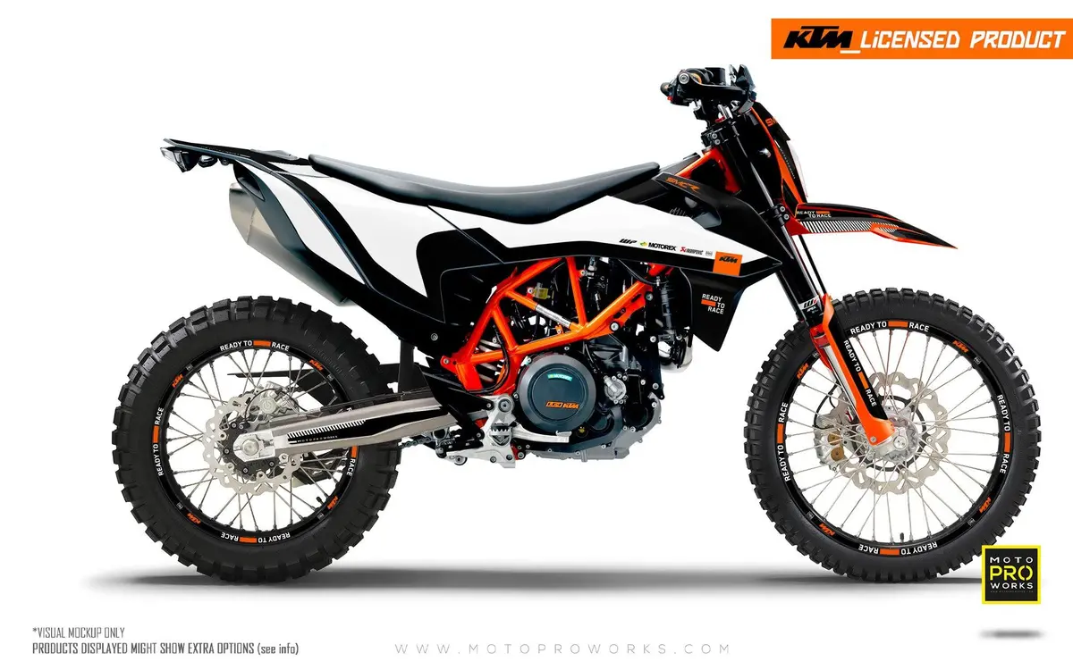 Ktm 690 Enduro Graphics - "Sprint" (Black/White) 1