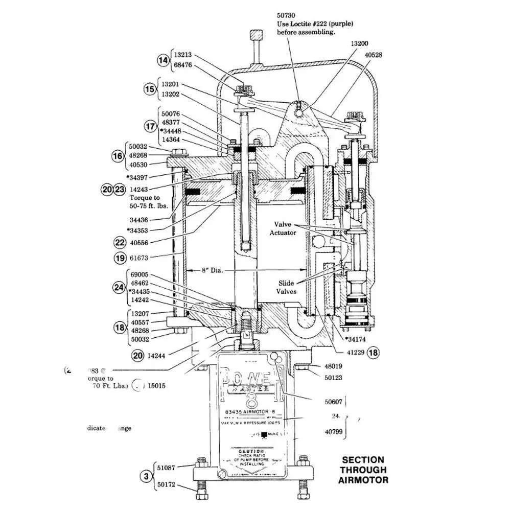 Powermaster Air Motor Repair Kit For Model 83435 1