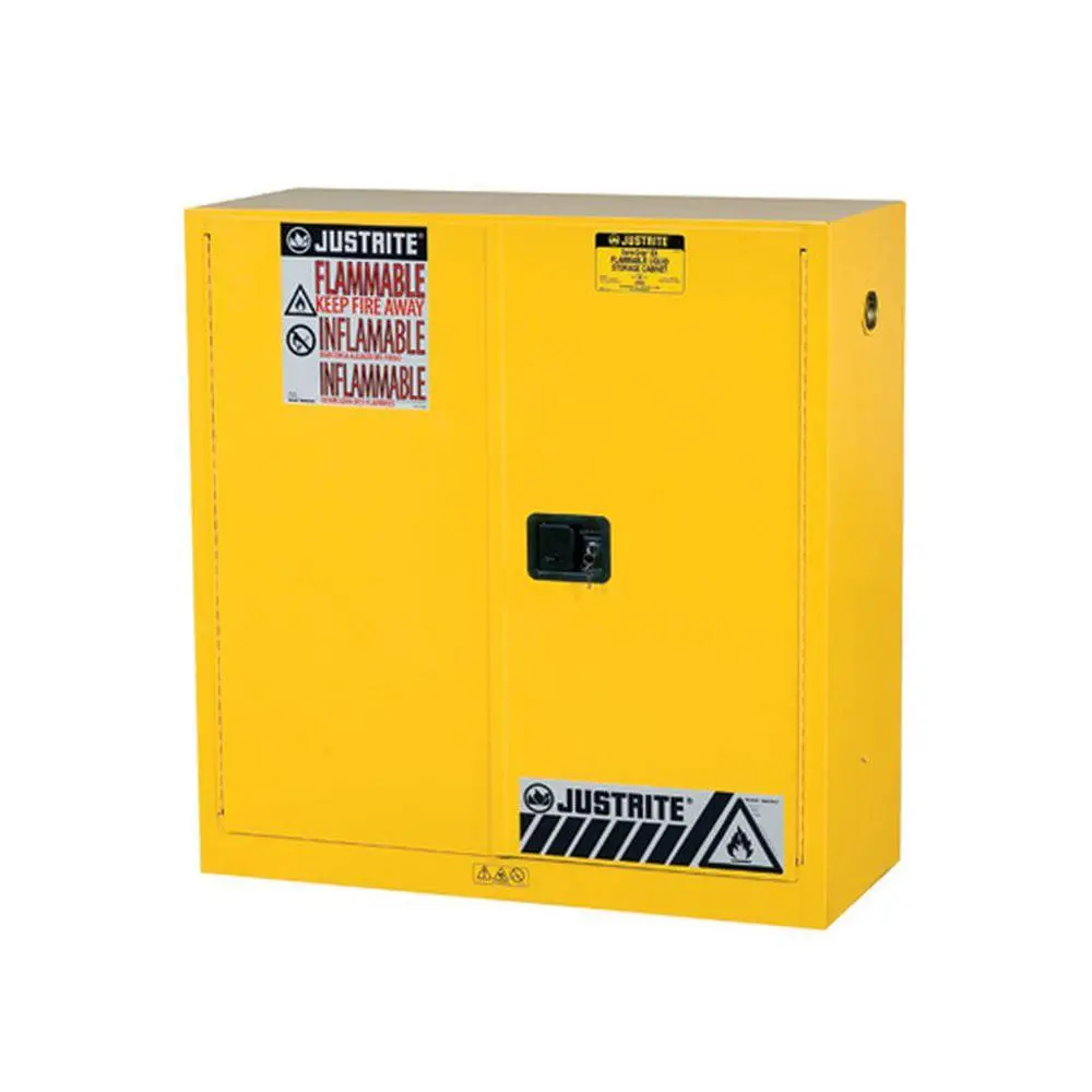 Sure-Grip Ex Flammable Safety Cabinet, Dims. 44"H, Cap. 30 Gal., 1 Shelf, 2 M-C Doors 1
