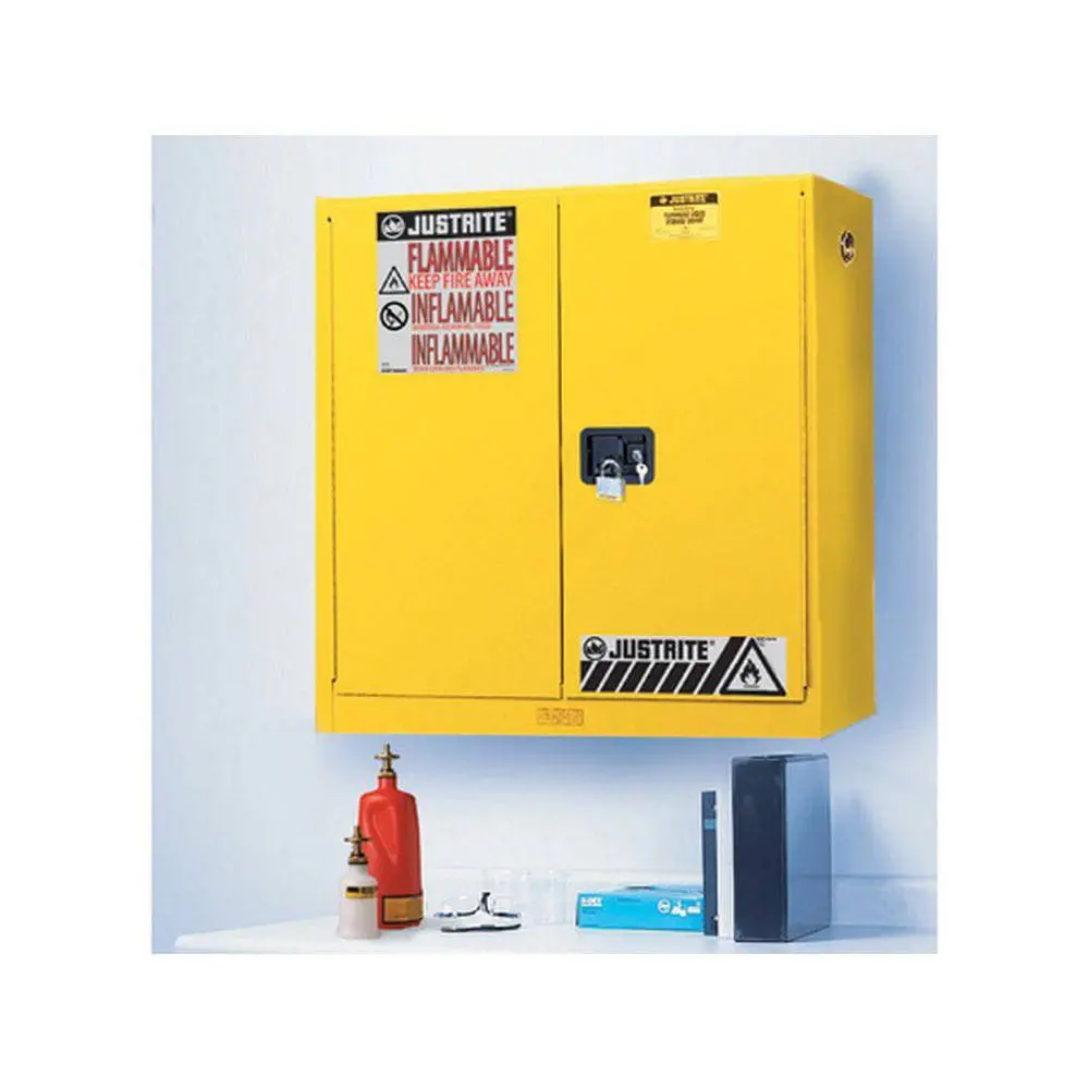 Sure-Grip Ex Wall Mount Flammable Safety Cabinet, 20 Gal, 2 M/C Dr 1