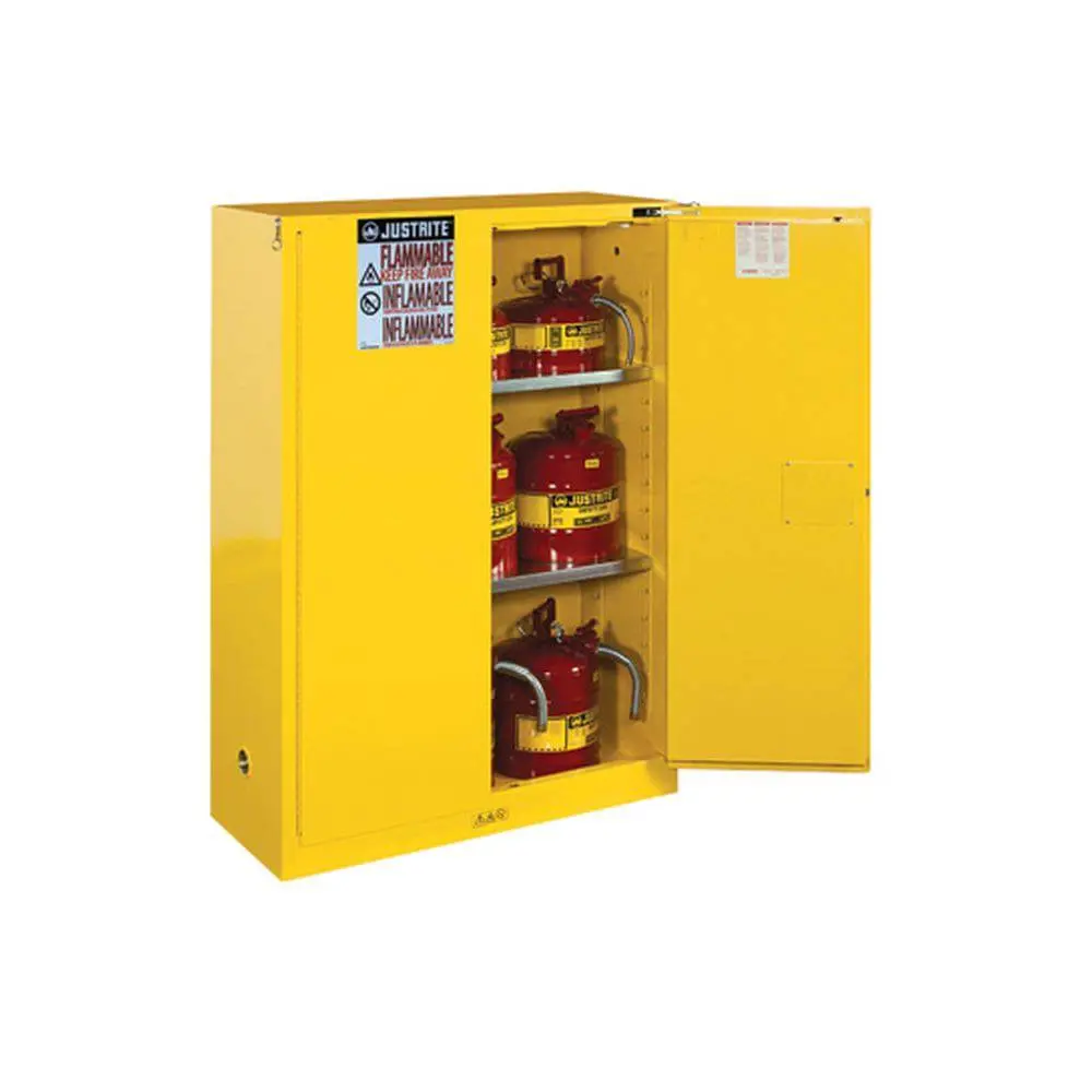 Sure-Grip Ex Flammable Safety Cabinet, Cap. 45 Gallons, 2 Shelves, 2 S-C Doors 1