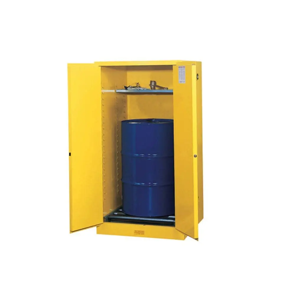 Sure-Grip Ex Vertical Drum Safety Cabinet, Rollers, 55 Gal, 2 S/C Dr 1