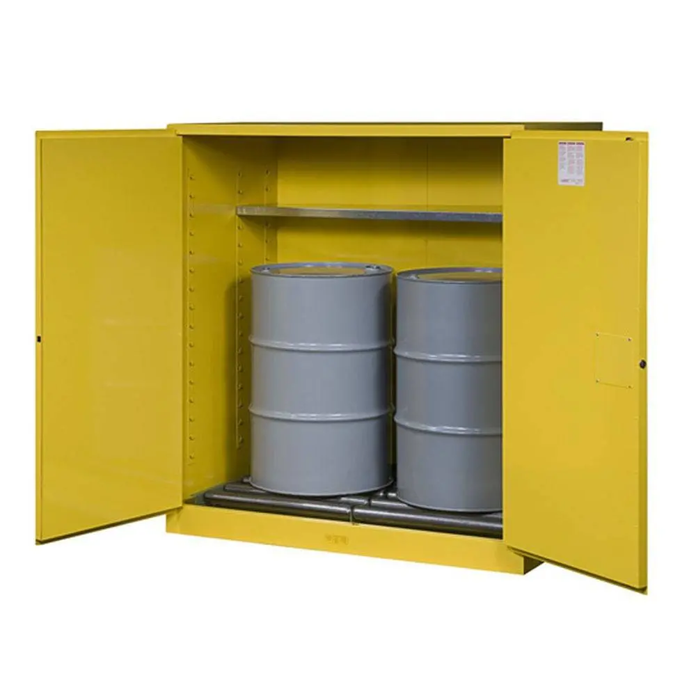 Sure-Grip Ex Vertical Drum Safety Cabinet, Rollers, 110 Gal, 2 S/C Dr 1