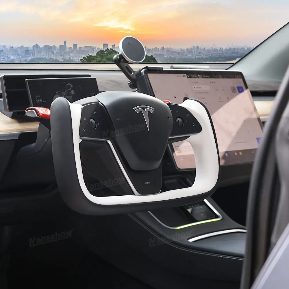 Model 3/Y Yoke Style Steering Wheel Black/White Style For Tesla Model Y 1