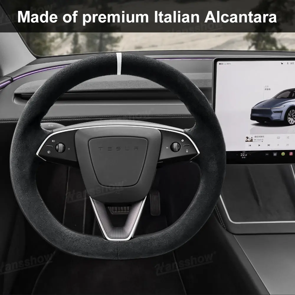 Model Y Juniper/3 Highland Premium Alcantara Custom Fit Steering Wheel Cover 2