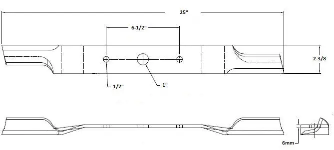 Land Pride 890-172C 72" High Lift Mower Blades - Set Of 3 2