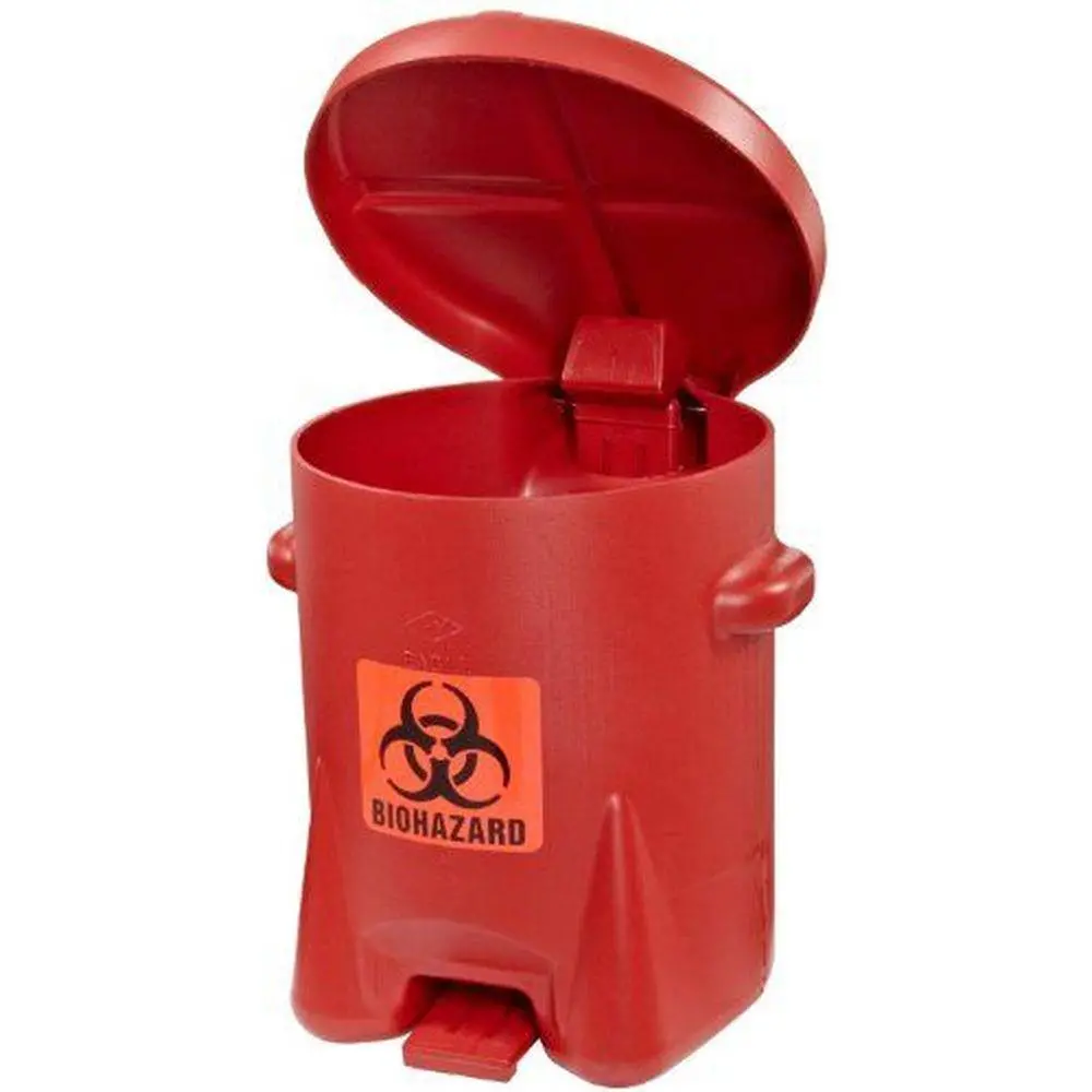Biohazardous Waste Can 6 Gal. Red Poly 1