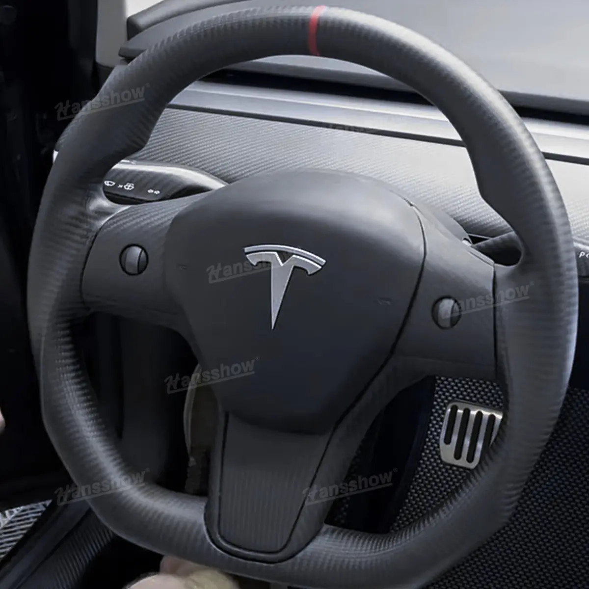 Model 3/Y Full Carbon Fiber Steering For Tesla Model Y 1