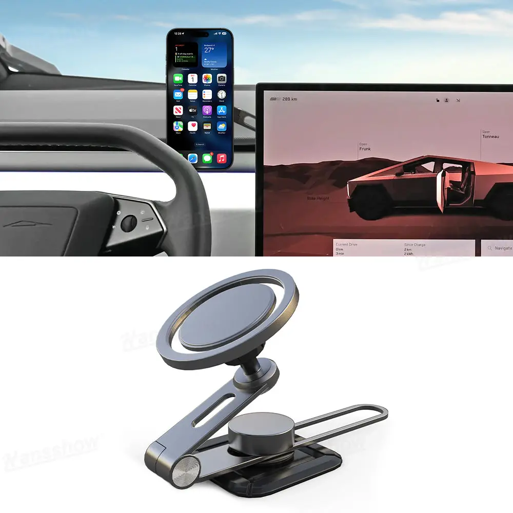 Phone Holder Adjustable Magnetic Phone Mount For Tesla Model Y Juniper &... 1