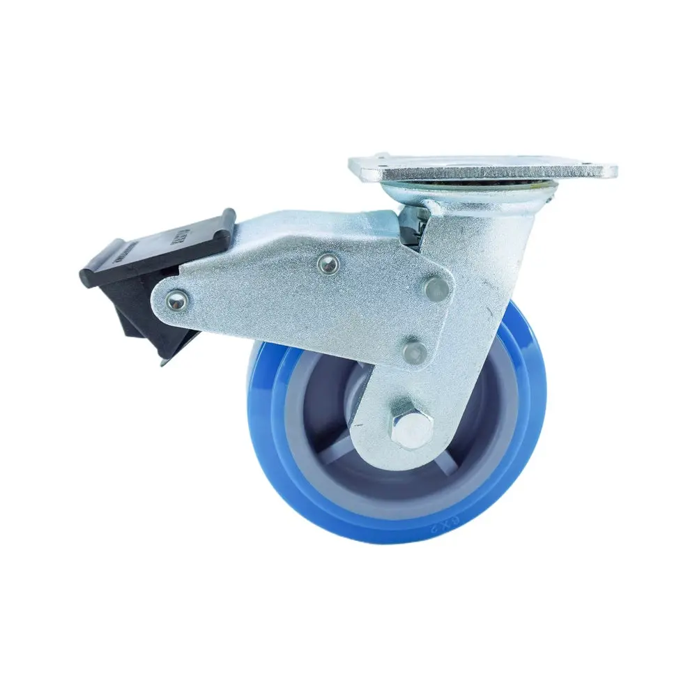 6In X 2In Pu Swivel Caster With Dual Brake - 904 Lbs 1