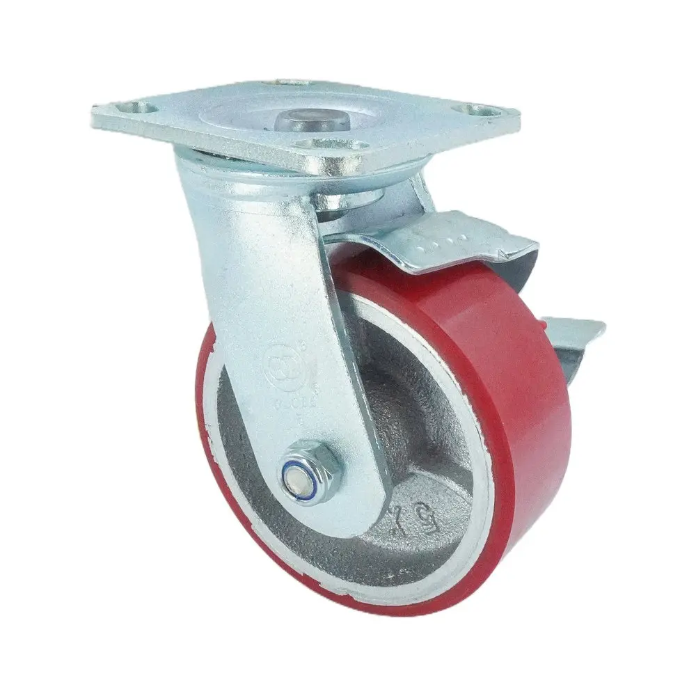 5In X 2In Pu (Iron Core) Swivel With Side Brake - 772 Lbs 2