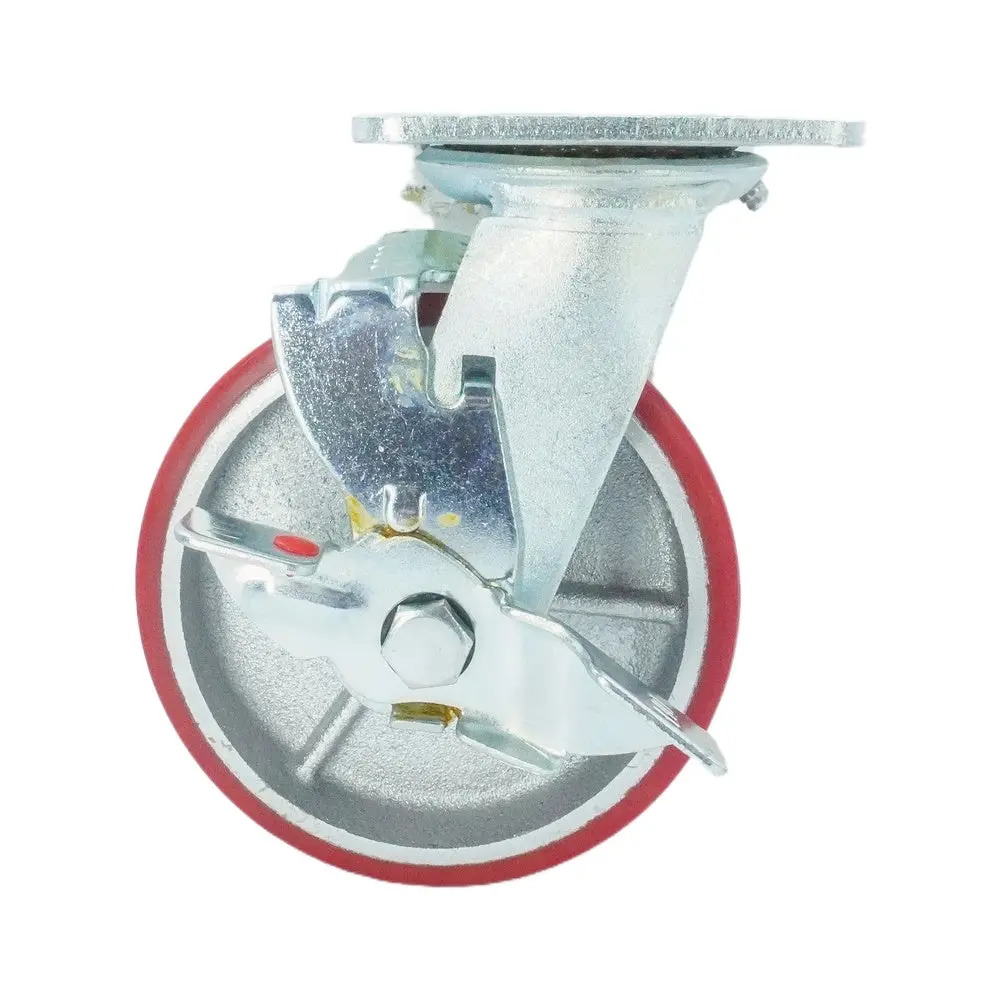 6In X 2In Pu (Iron Core) Swivel With Side Brake - 904 Lbs 1