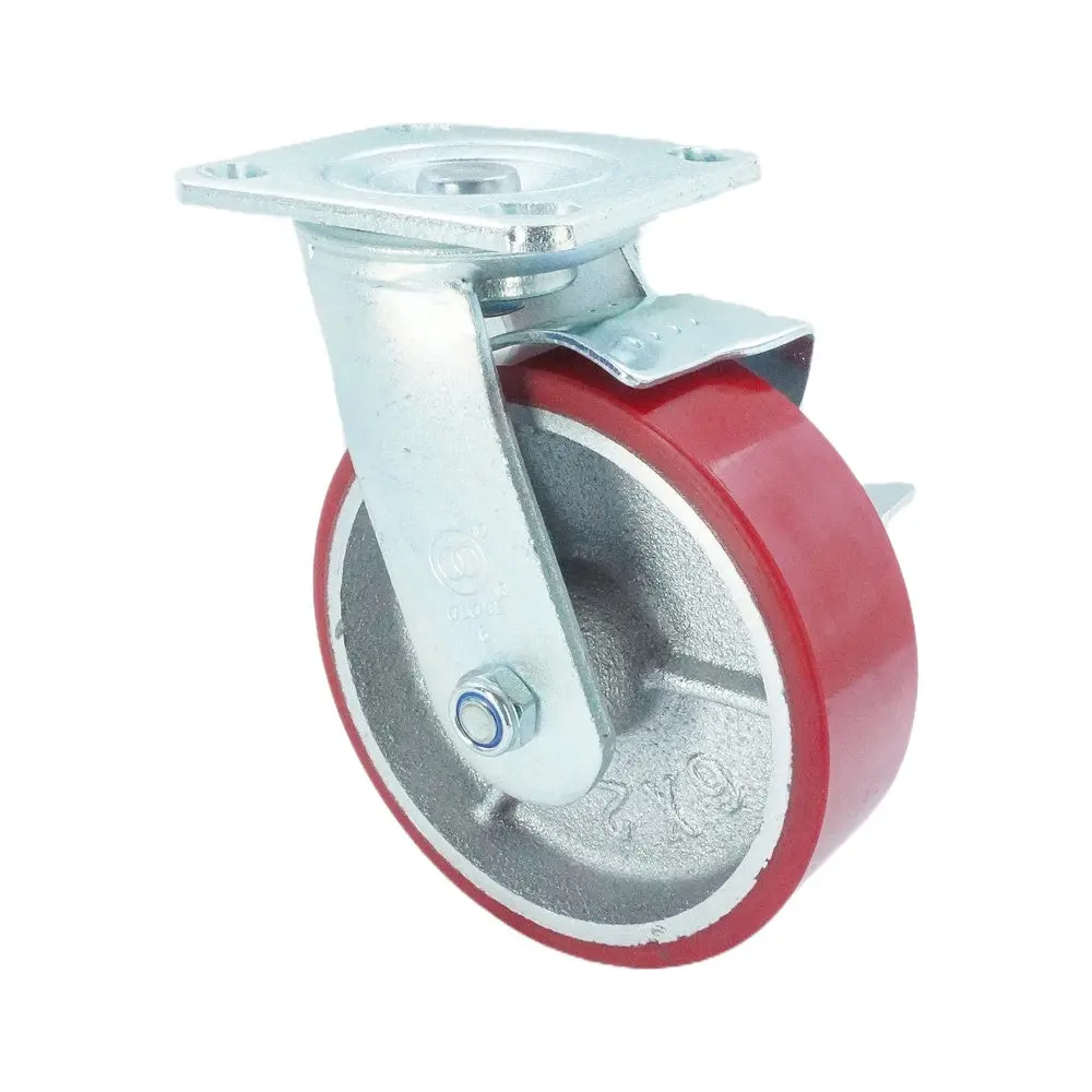 6In X 2In Pu (Iron Core) Swivel With Side Brake - 904 Lbs 2