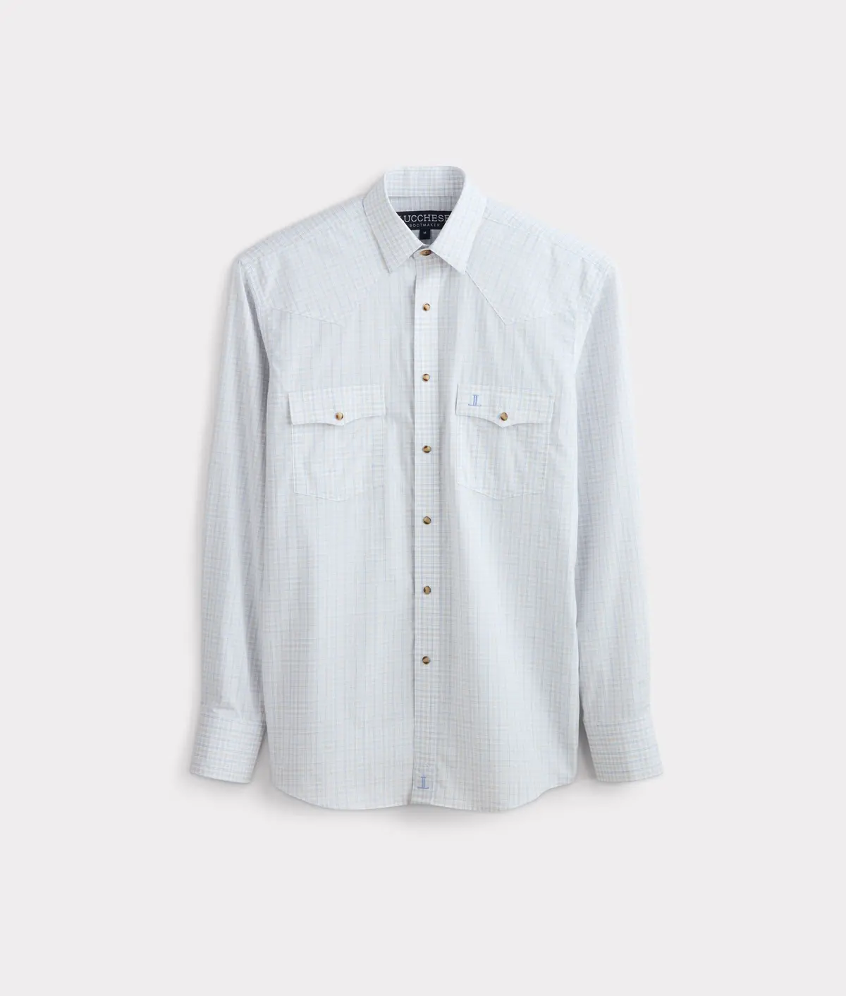 El Paso Cowboy Fit :: Blue/Tan Mini Check 1