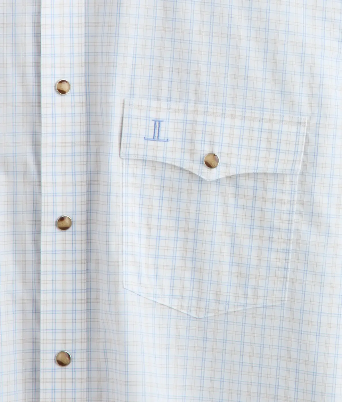 El Paso Cowboy Fit :: Blue/Tan Mini Check 2