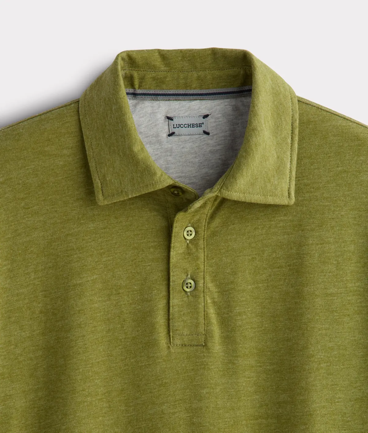 Lucchese Pima Blend Polo :: Olive 3